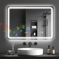 Smart LED Bathroom Mirror with Bluetooth, Clock & Anti-Fog – 50 × 70 cm